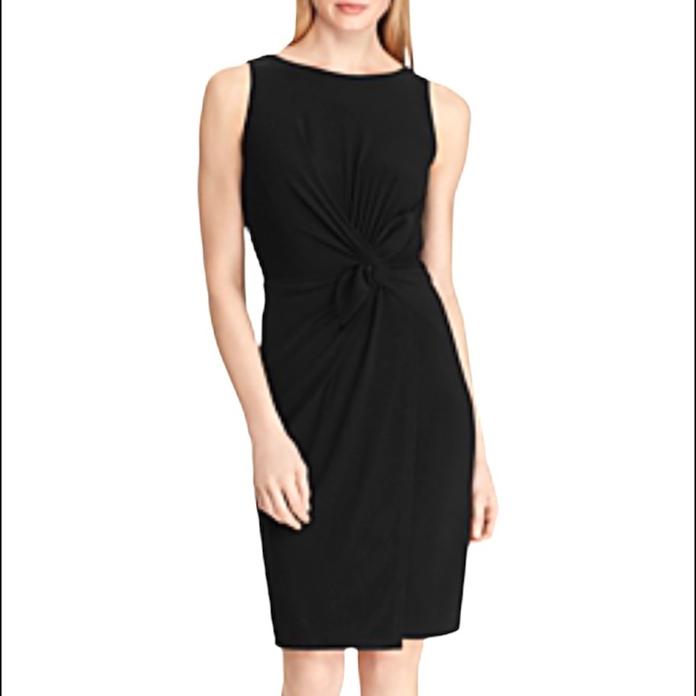 Laundry Black Sleeveless Side Twist Ruched Bodycon Dress Size 4